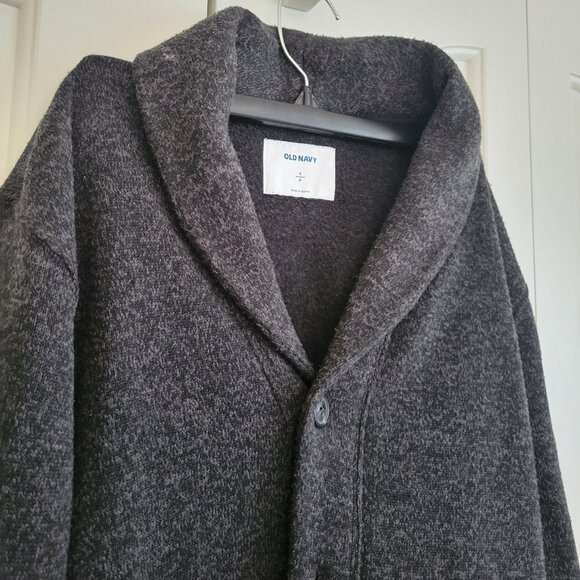 Men's Old Navy Shawl-Collar Button-Front Cardigan Sweater Charcoal (SIZE: Small) - Picture 2 of 6